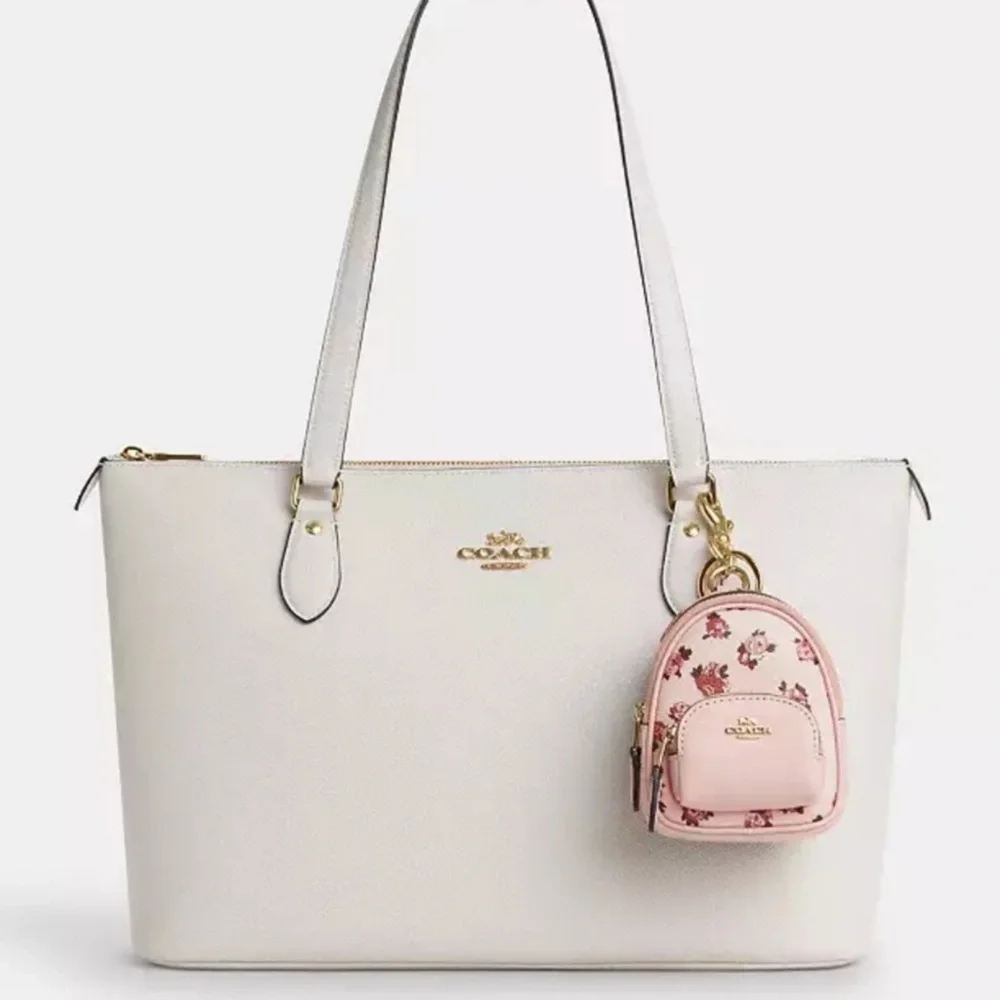 Coach Pink Floral Mini Backpack Keychain - Picture 2 of 4